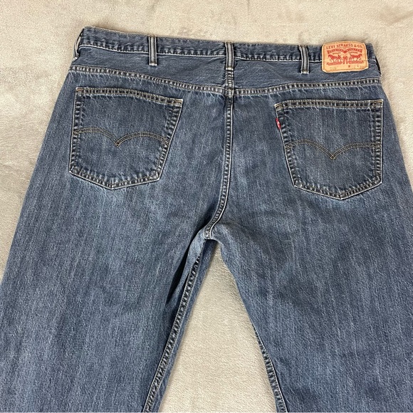 Levis 569 Mens Size 42x30 ( Actual 42x28) Loose Straight Leg Denim Dark Wash - Picture 5 of 14